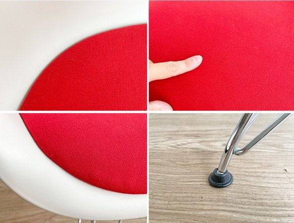 ハーマンミラー Herman Miller × ヴィトラ vitra Wネーム アームシェルチェア エッフェルベース シートパット付き ホワイト C&R.イームズ ミッドセンチュリー ●