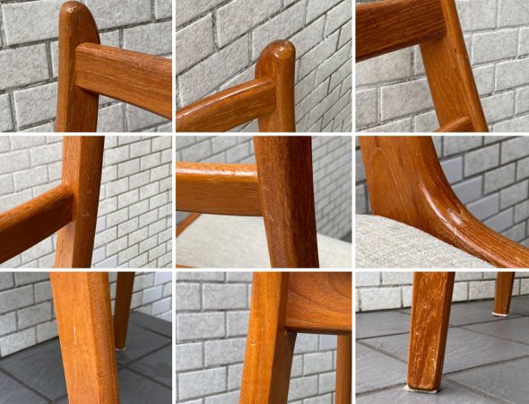 Korup stolefabrik カイ・クリスチャンセン Kai Kristiansen ビンテージ ダイニングチェア チーク材 ラダーバック デンマーク 北欧家具 B ■
