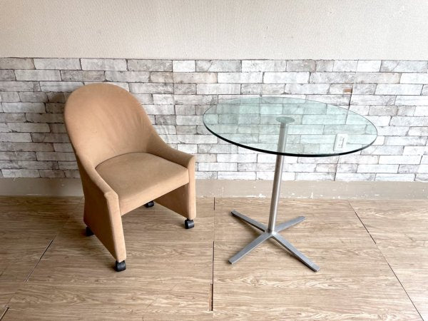 ウォルターノル WALTER KNOLL エックステーブル X-Table カフェテーブル ガラストップ Pearson Lloyd モダンデザイン ドイツ ●