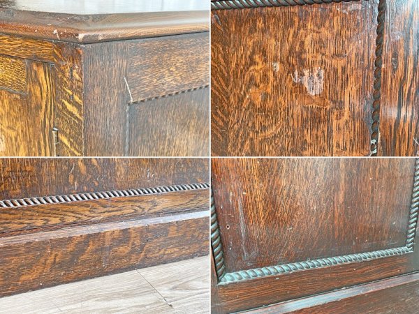 UKビンテージ Vintage トラピゾイド trapezoid 台形 サイドボード リビングボード 3枚扉 W136cm イギリス 英国 アンティーク ●
