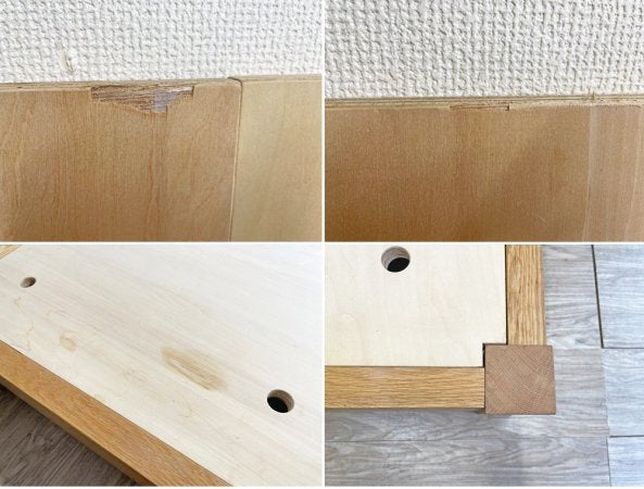 トラックファニチャー TRUCK FURNITURE フラットベッド FLAT BED ベッドフレーム ダブルサイズ オーク無垢材 焼印有 ナチュラルモダン 廃盤品 ●
