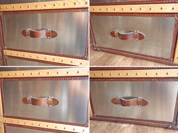 ハロ HALO イートン ミディアム チェスト ブラッシュドスチール ETON MEDIUM CHEST BRUSHED STEEL 英国 定価:275,000円 廃盤希少 現状品 ♪