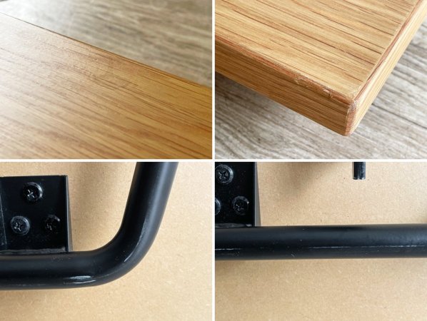 無印良品 MUJI 折りたたみローテーブル オーク材 × スチール脚 W90cm ナチュラル シンプルデザイン 定価¥15,900- ●