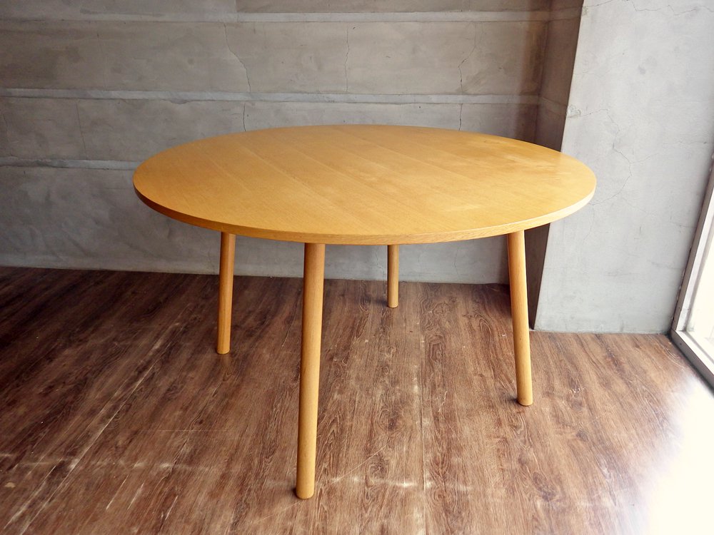 無印良品 タモ材 ラウンドダイニングテーブル ナチュラル 円卓 廃盤レア 無印良品 MUJI リアルファニチャー オーク材 ラウンド ダイニング