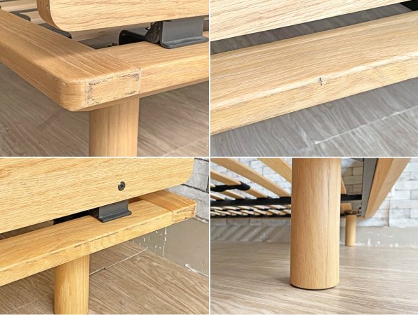 無印良品 MUJI タモ材 ベッドフレーム ウッドスプリング セミダブルサイズ ヘッドボード付き ナチュラルカラー ●
