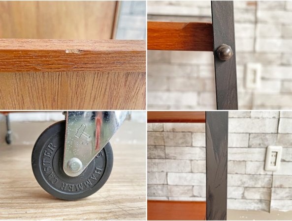 トラックファニチャー TRUCK FURNITURE サービングカート SERVING CART チーク材 キャスターワゴン 廃番 ●