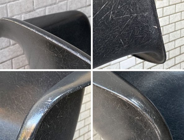 ハーマンミラー Herman Miller アームシェルチェア DAR 現行FRP製 ブラック エッフェルベース C&R イームズ ミッドセンチュリー ■