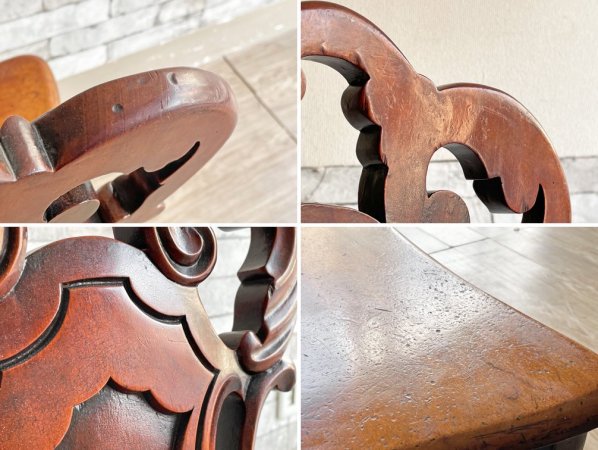 UKアンティーク Antique マホガニー材 ホールチェア サロンチェア ヴィクトリアン様式 英国家具 A ●