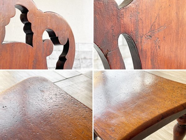 UKアンティーク Antique マホガニー材 ホールチェア サロンチェア ヴィクトリアン様式 英国家具 B ●