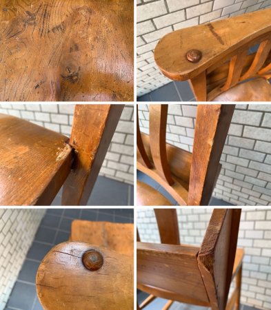 ロイズアンティークス Lloyd's Antiques UKビンテージ チャーチチェア チャペルチェア 教会椅子 ダイニングチェア 聖書BOX付 木味 ■