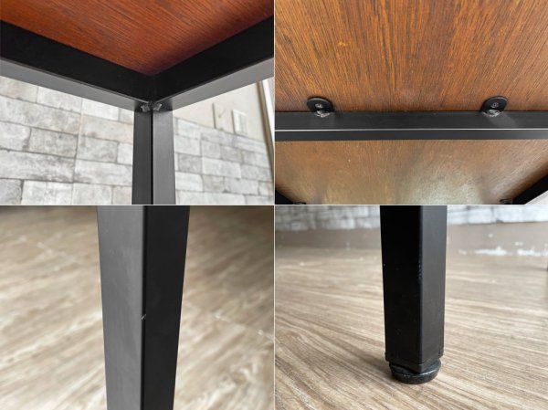 パシフィックファニチャーサービス PACIFIC FURNITURE SERVICE ワークテーブル カバ材 × スチールフレーム W180cm 作業台 デスク 長机 インダストリアル 廃番 希少 ●