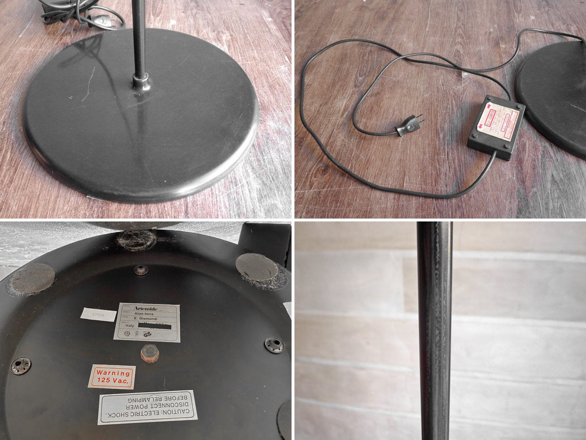 アルテミデ Artemide アトン テラ ATON TERRA フロアランプ FLOOR BLACK エルネスト・ジスモンディ Ernesto Gismond イタリア製 廃番 ♪
