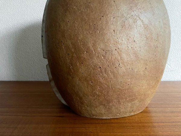 Nobuo Watanabe 陶製 オブジェ フラワーベース H28cm 作家物 B ●