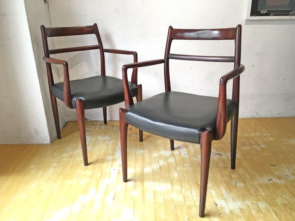 辻木工 Tsuji Mokkou アームダイニングチェア マホガニーカラー ソフトレザー ジャパンビンテージ B★