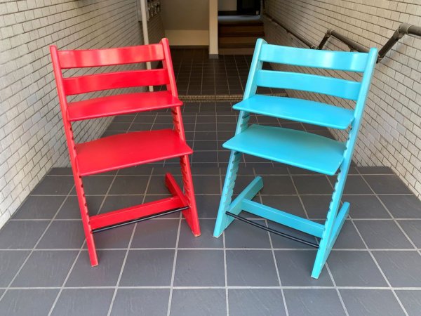 ストッケ STOKKE トリップトラップ TRIPP TRAPP ベビーチェア キッズチェア ブルー色 S/N4~ ノルウェー 北欧家具 ■