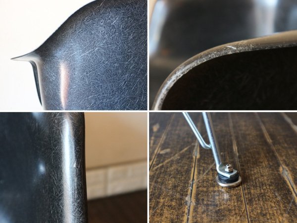 ハーマンミラー Herman Miller アームシェルチェア 現行 FRP製 ブラック エッフェルベース イームズ ミッドセンチュリー ◎