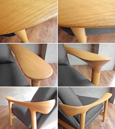 朝日木材加工 アムリス AMLYS ブリッジ BRIDGE 3人掛け ソファ SOFA 3S NA Leather 本革 オーク無垢材 ハンス・S・ヤコブセン 美品 定価547,800円 ♪