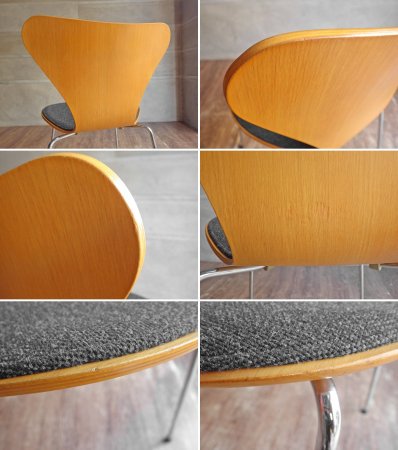 フリッツハンセン Fritz Hansen セブンチェア フロントパティング新品張替品 NC127 アルネ・ヤコブセン Arne Jacobsen デンマーク 北欧家具 A ♪