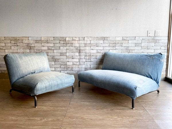 ジャーナルスタンダードファニチャー journal standard furniture ロデ RODEZ カバーリング リクライニングソファ 2人掛け デニム生地 ●