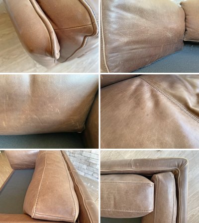 クラッシュゲート CRASH GATE タブレザーワークス tabu Leather Works パンプ Pomp ソファ 2人掛け オイルレザー 定価¥275,000- ●