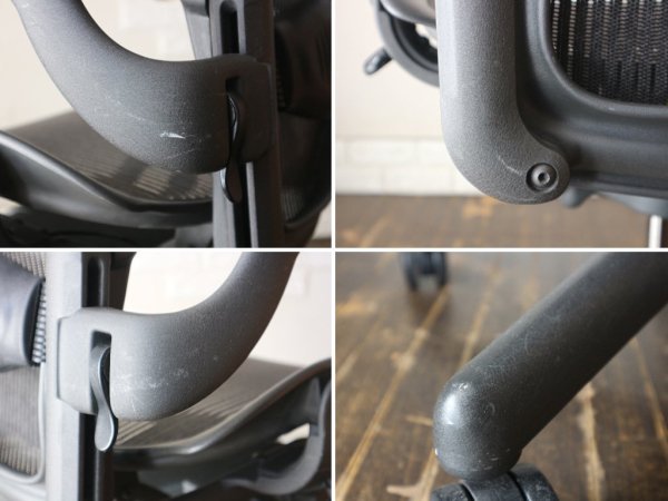 ハーマンミラー Herman Miller アーロンチェア ライト Bサイズ ランバーサポート グラファイトベース デスクチェア ◎