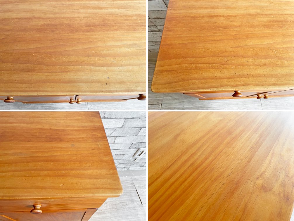 カントリースタイル Country Style パイン&アルダー材 カップボード キャビネット 食器棚 H190cm ●