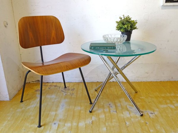 オカムラ OKAMURA RB390 ガラス サイドテーブル Glass side table ミーティングテーブル クロームレッグ 定価¥320,540 ★
