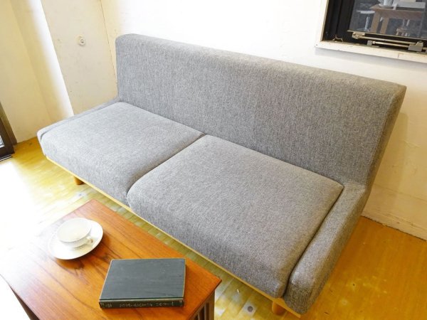フランネル ソファ FLANNEL SOFA ハーバン HARBAN 2.5人掛け アームレス ソファ グレー ホワイト ブナ材 替えカバー付き ★