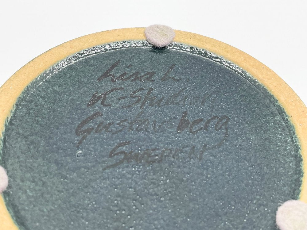 リサラーソン Lisa Larson 蓋付き小物入れ Jar with Lid man & fish 陶器 スウェーデン グスタフスベリ GUSTAVSBERG 定価¥14,300- ●