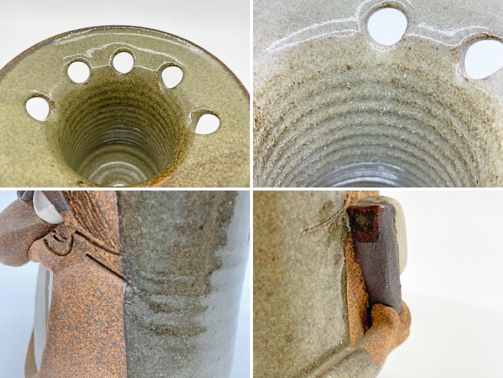 Mahon Made Stoneware MMS ファニーフェイス プランター 小物入れ ハンドメイド USビンテージ Vintage ●