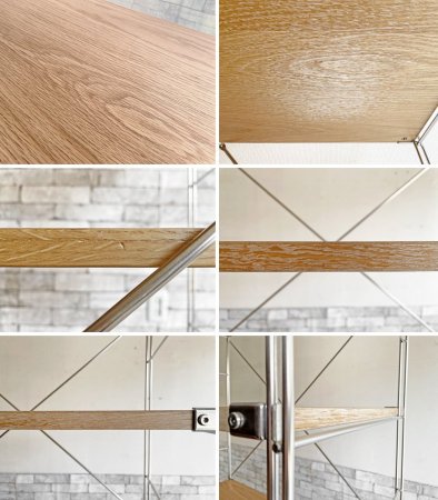 無印良品 MUJI ステンレスユニットシェルフ 1列5段 オーク材棚 オープンシェルフ H175.5cm 定価¥29,900- ●