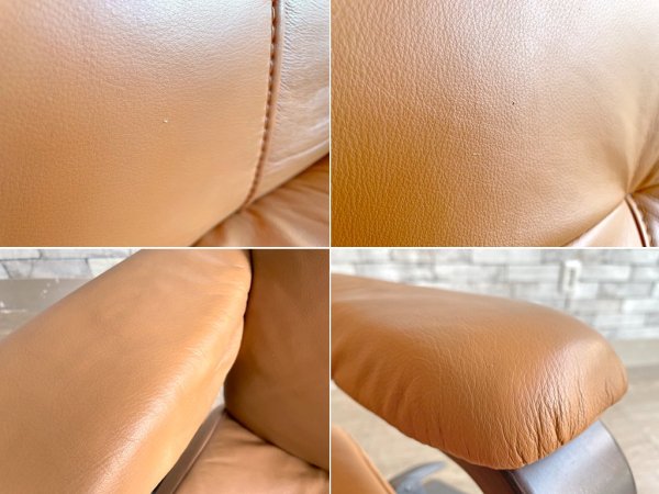 ヒモラ himolla ゼロストレス リクライニングチェア & オットマン model.9883 Sサイズ 本革 オーク材 ライトブラウン ドイツ IDC大塚家具取扱 定価¥208,000- ●