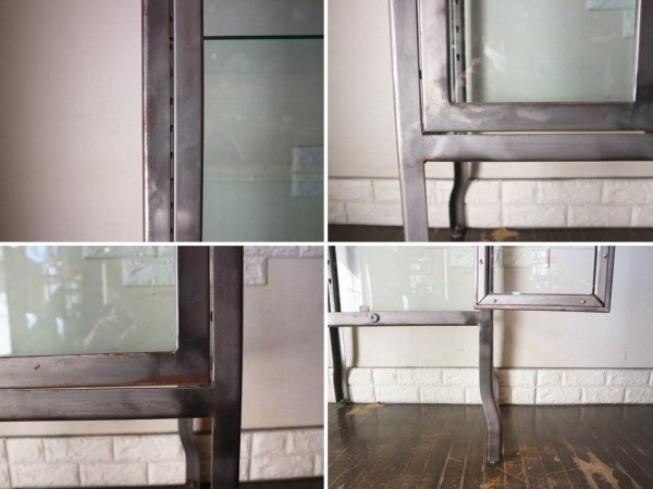 ダルトン DULTON ドクターキャビネット Doctor cabinet L RAW ケビント キュリオケース ディスプレイラック 飾り棚 ガラス スチール 定価11万円 ◎