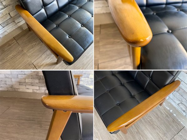 カリモク60 karimoku60 Kチェア 2シーター ソファ スタンダードブラック 60's レトロモダン ミッドセンチュリー ●