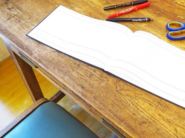 ジャパンビンテージ Japan vintage 楢材 木味 古いデスク 作業机 片袖 抽斗5杯 幅106cm 古道具 昭和レトロ ★