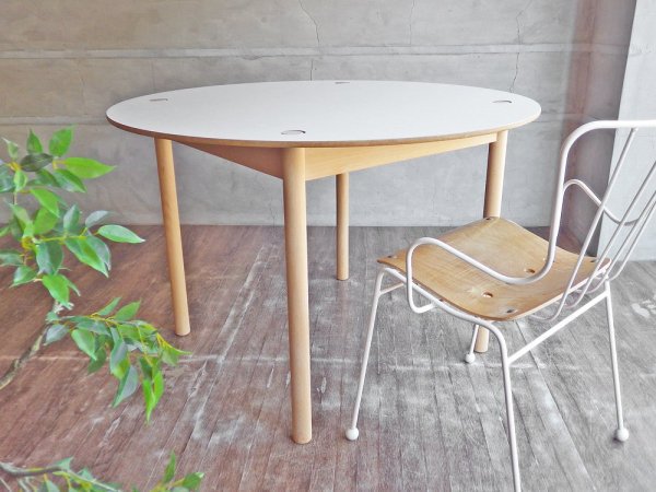 ヘイ HAY C44 リバーシブル天板 ラウンド 円形 ダイニングテーブル W110 ビーチ材 ヨーエン・ベックマーク 北欧 デンマーク♪