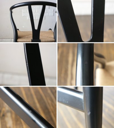 カールハンセン&サン Carl Hansen & son Yチェア CH24 ビーチ材 ブラック ハンス・J・ウェグナー 日本仕様サイズ ペーペーコード張替済 デンマーク 北欧家具 ◎