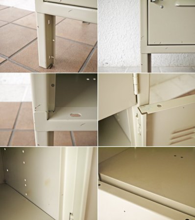リオン LYON スチールロッカー ルーバーカット 5段 5-TIER LOCKER-LOUVER アイボリー puttywhite P.F.S取扱 ◇