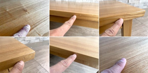 無印良品 MUJI タモ材 ローテーブル センターテーブル W120cm 抽斗2杯 ナチュラル シンプルデザイン 廃番 ●