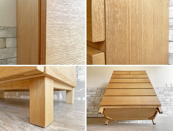 無印良品 MUJI タモ材 6段7杯 チェスト 脚付き ナチュラルカラー シンプルデザイン 廃番 ●
