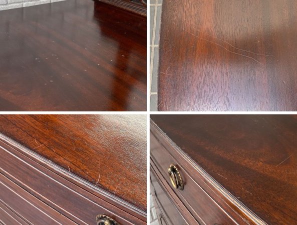 UKビンテージ ドレッサー チェスト dressing chest マホガニー 鏡台 抽斗3杯 クラシカル 英国家具 ■
