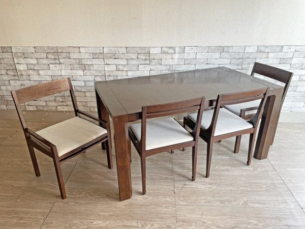 エーフラット a.flat モダンチャイニーズチェア Modern Chainese Chair ダイニングチェア 2脚セット ダークブラウン アジアンモダン 廃番 定価総額¥61,600- ●