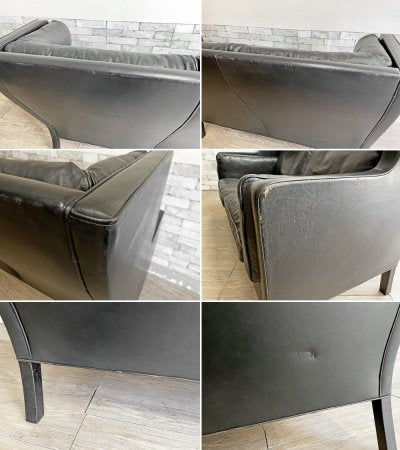 フレデリシア FREDERICIA 2192 クーペ ソファ 2P 2192 Coupe Sofa 2P レザー ブラック ボーエモーエンセン ビンテージ 現状品 ●