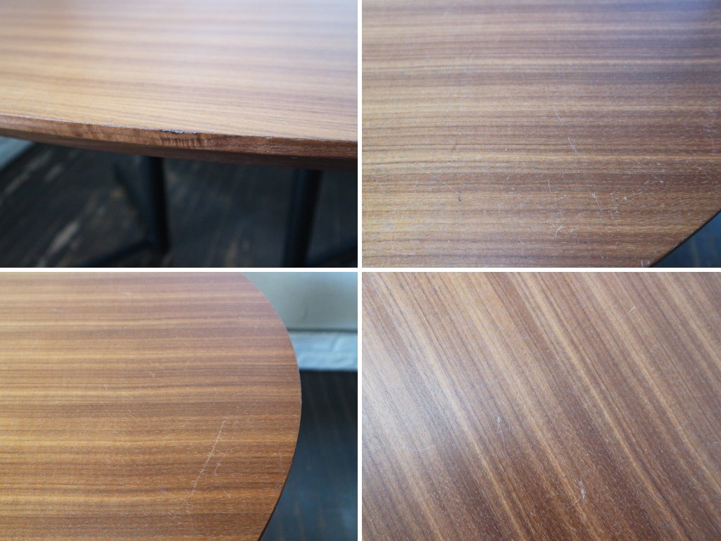 アクタス ACTUS オウン エフ OWN-F ビッグサイドテーブル オーバル ダイニングテーブル ウォールナット × スチール ブラック 定価¥82,500- ◎