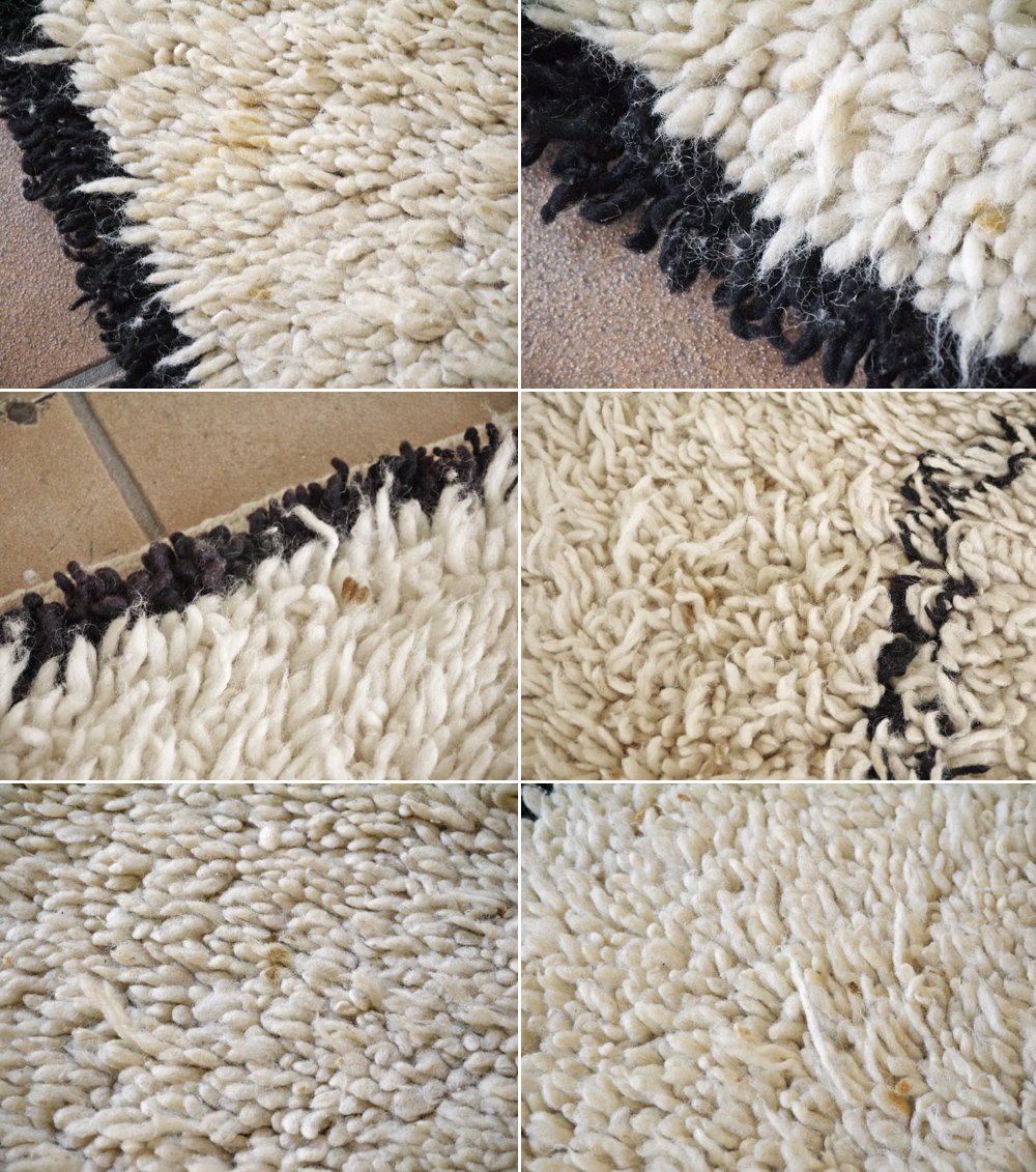 ベニワレン Beni Ouarain ラグ 絨毯 ホワイト ダイヤ型 手織り ハンドメイド モロッコ ◇