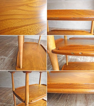 アーコール Ercol トロリー ワゴン 3段 エルム材 サイドテーブル ビンテージ 1960年代 英国 ♪