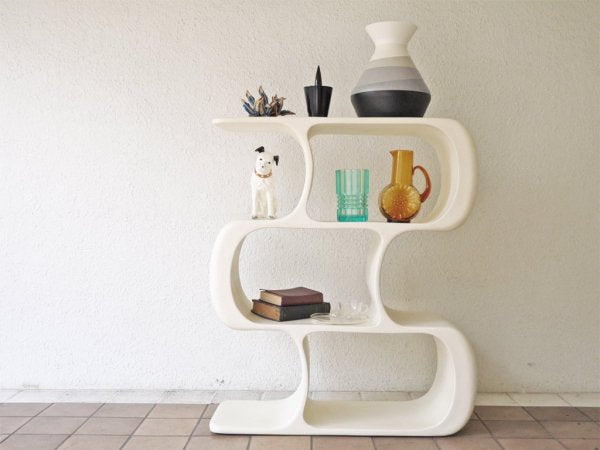 ドラゴンシェルフ Dragon Shelf オープンシェルフ 3段 FRP製 ミッドセンチュリーデザイン スペースエイジ ◇