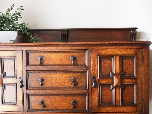 イギリス アンティーク サイドボード 英国 UK オーク材 1920年代 ◎