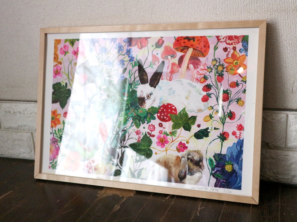 ナタリー・レテ Nathalie Lete ラビット rabbit ウサギ デジタルプリント 50×35cm H.P.FRANCE取扱 定価¥44,000- ◎