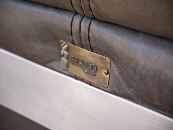 ハロ HALO メタル METAL 2Pソファ レザー ブラウン 廃番品 英国 定価\330,000- ◇